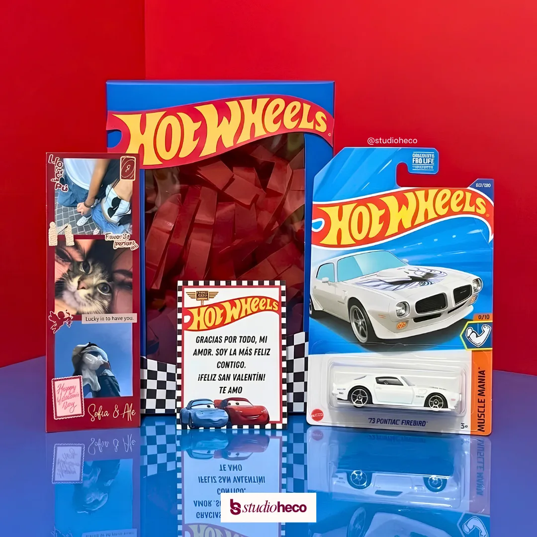 CAJA CON CARRITO HOTWHEEL PERSONALIZADO